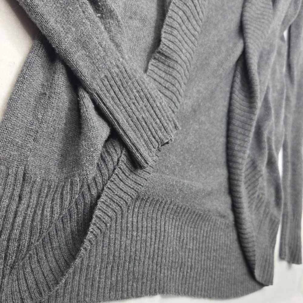 Women's LOFT Gray Open Front Cardigan Sweater M - Picture 5 of 8
